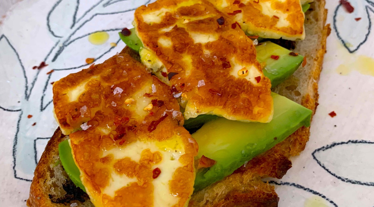 Black Garlic and Halloumi on Sourdough