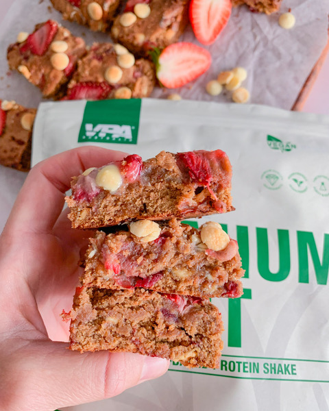 Image of Healthy Strawberry Protein Blondies 
