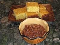 Image of Pulled Pork with Homemade Baked Beans & Corn Bread