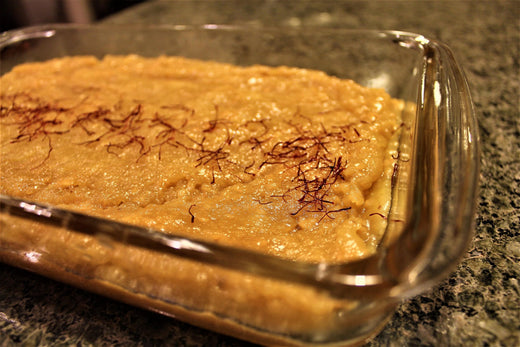 Saffron Almond Pudding (Kesar Badam Halwa)