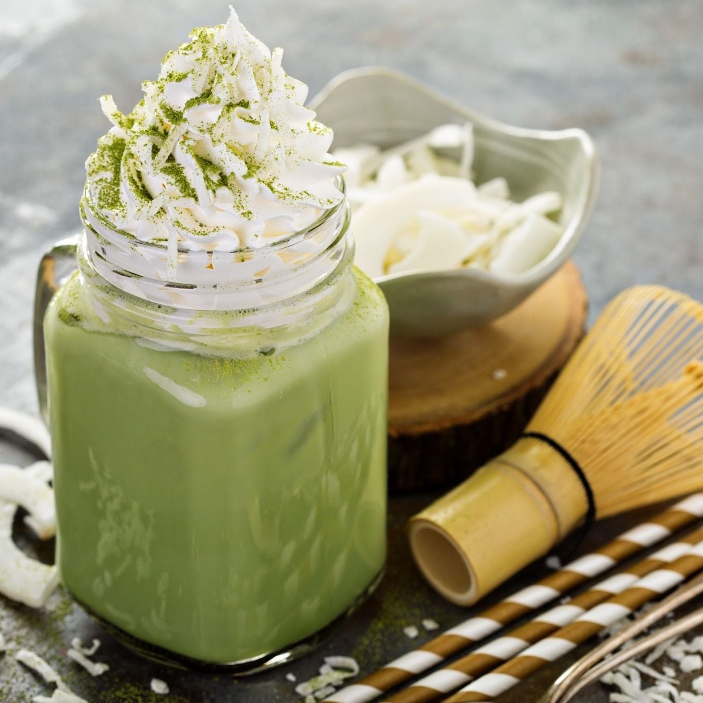 Delicious Keto Matcha Green Tea Whipped Cream Iced Latte Recipe