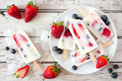 Image of Red, White, & Blue Greek Yogurt Popsicles