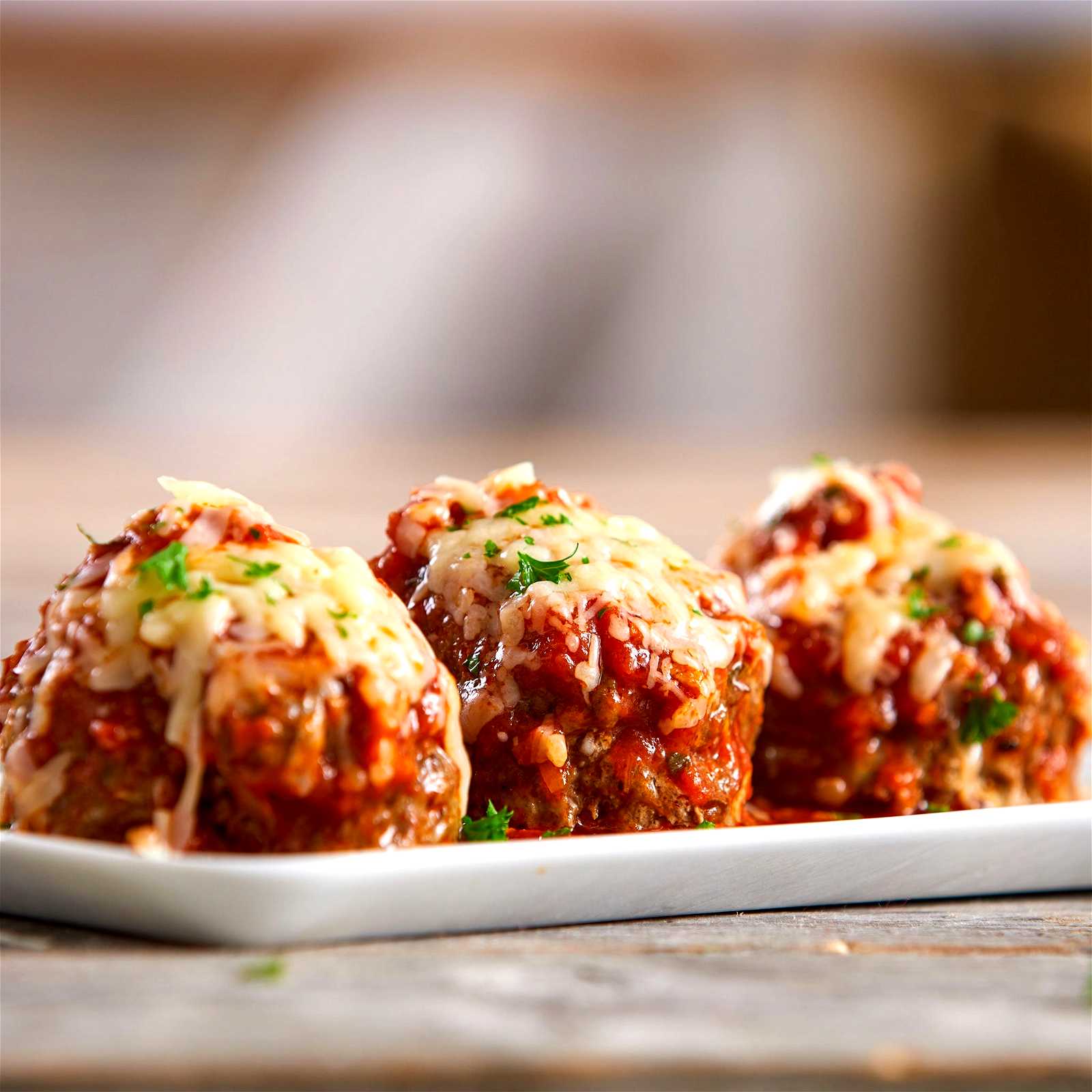 Image of Baked Jumbo Italian Meatball Parmigiana