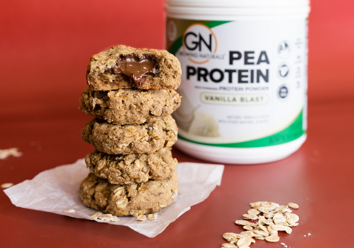 Vegan Nutella-Stuffed Breakfast Cookies