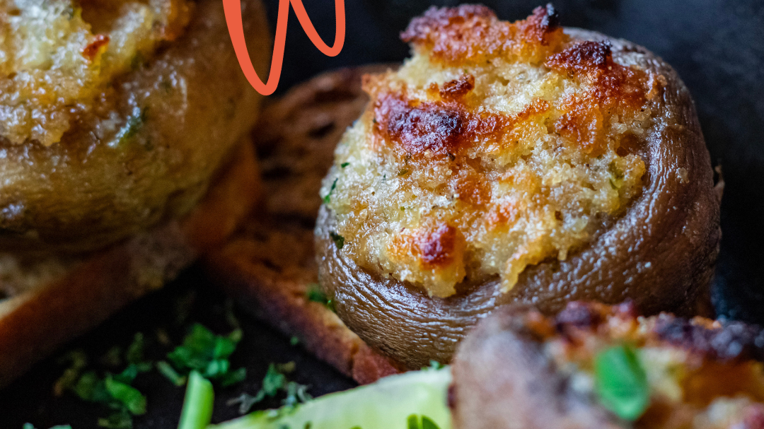 Image of Lean an Green Crab Stuffed Mushrooms