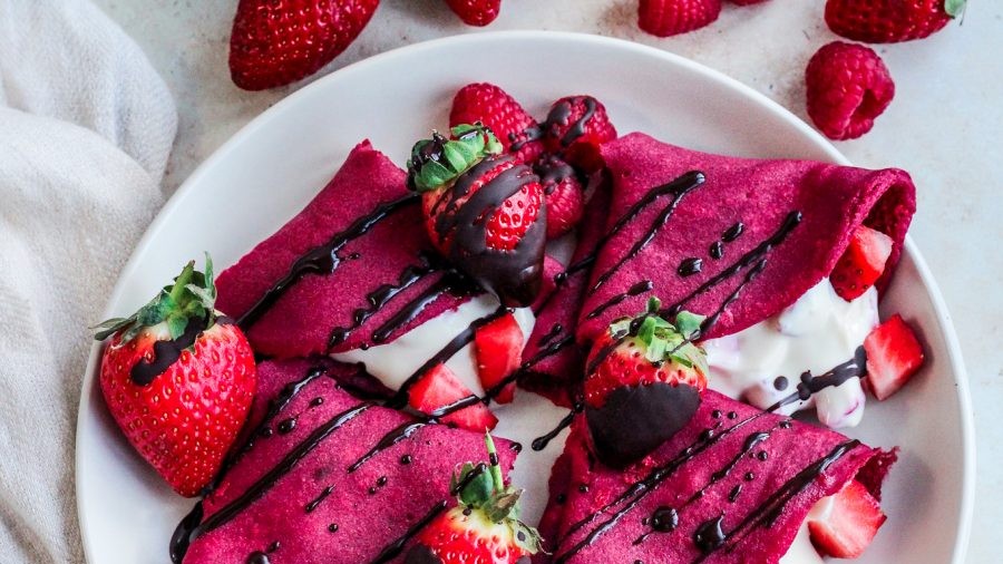 Image of Heart Beet Valentines Crepes