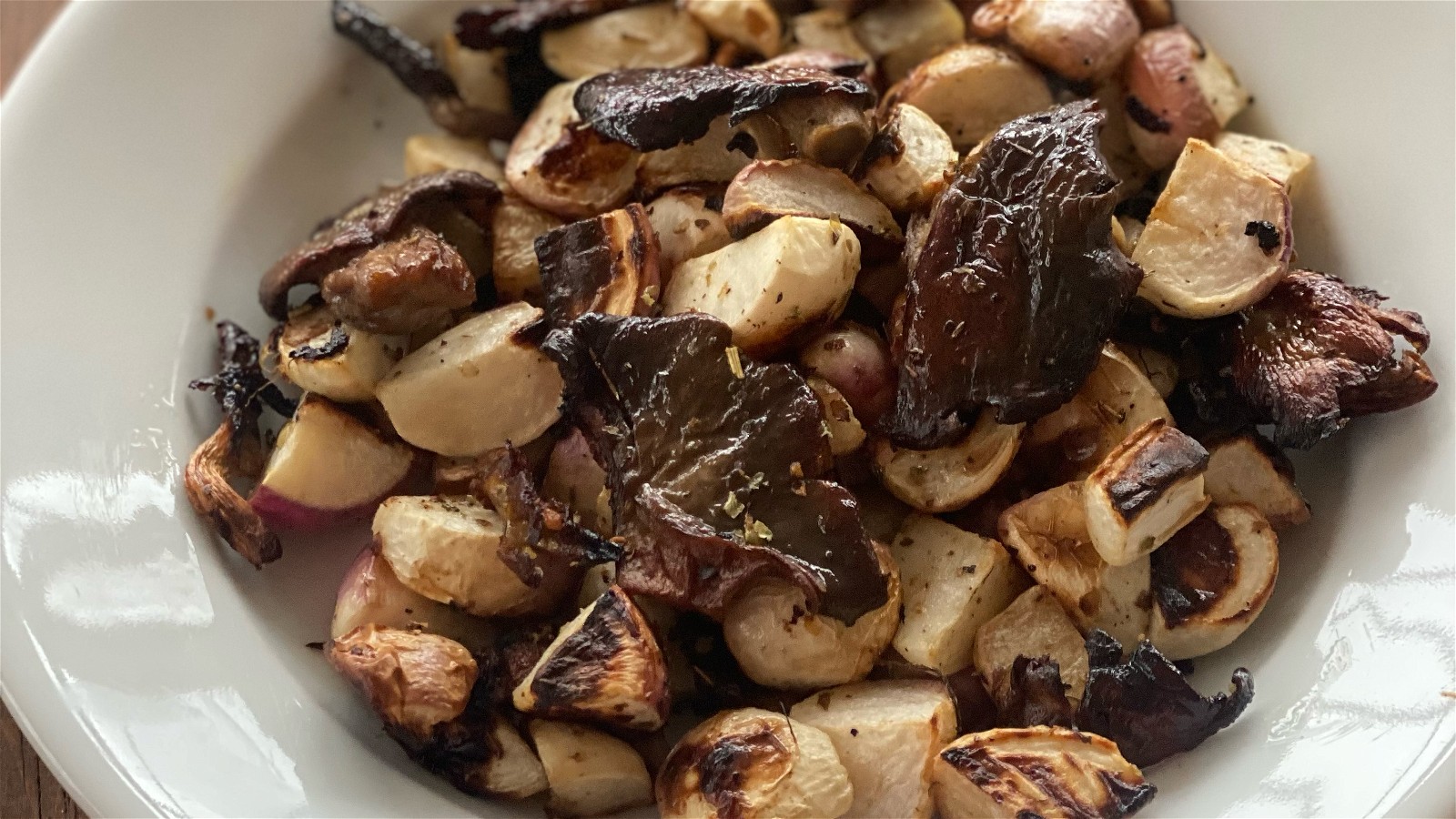 Image of Roasted Turnips and Mushrooms