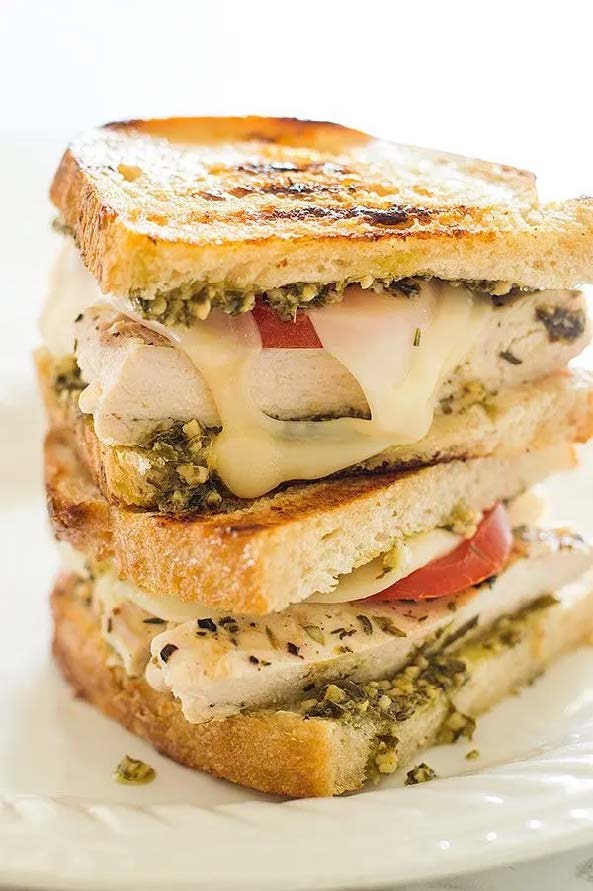 Image of Grilled Basil and Pepita Pesto Chicken Sandwiches