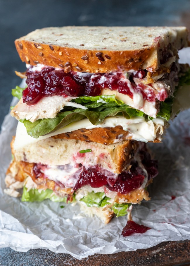 Image of Leftover Turkey Sandwiches with Cranberry & Everything Basil Sauce