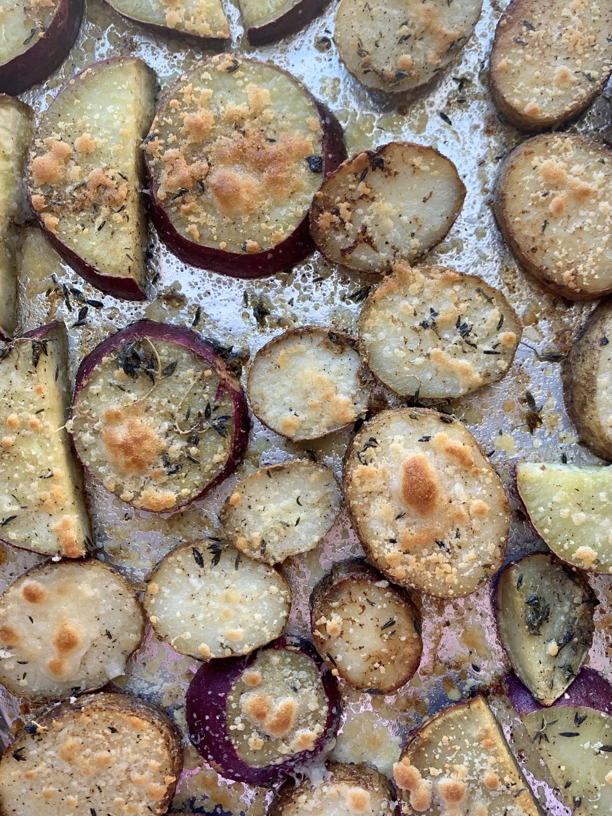 Crispy Herby Parmesan Sweet Potatoes
