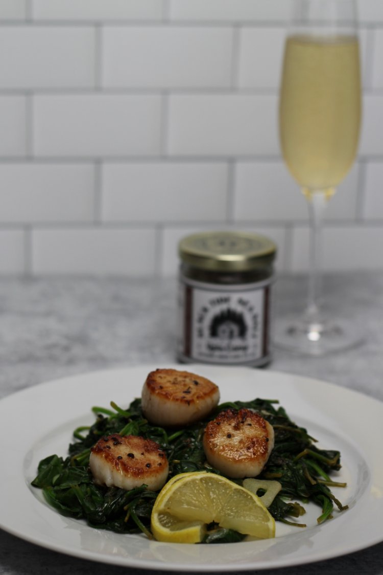 Image of Serve immediately. These scallops are delicious over sauteed spinach. 