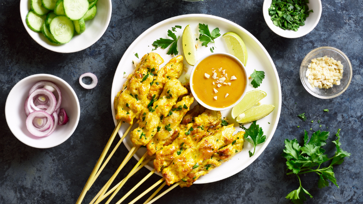 Chicken Satay Skewers - JoyFoodSunshine