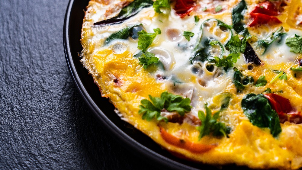 Image of Goat Cheese, Baby Arugula and Fresh Tomato Frittata