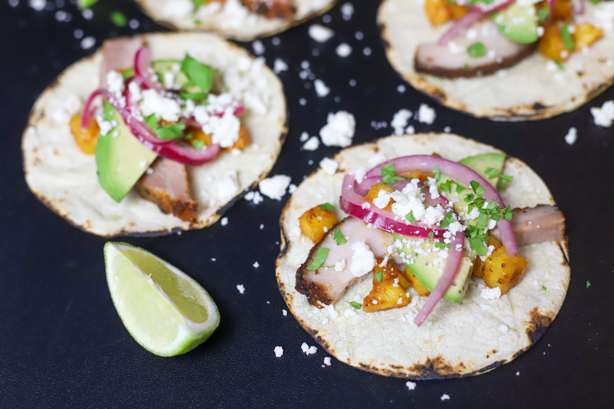 El Jefe Pork Belly and Pineapple Tacos