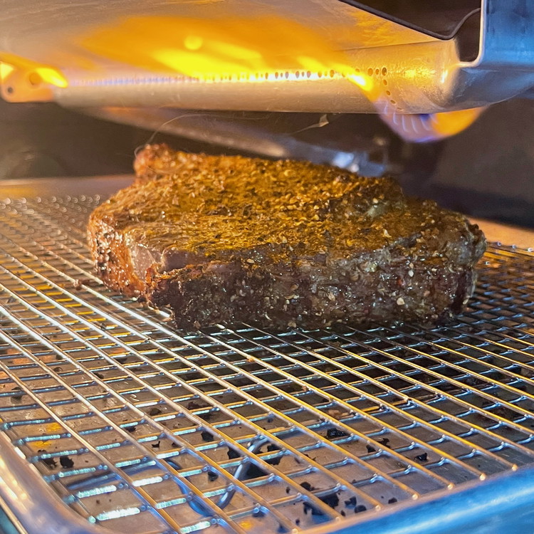 Image of Cook the steak under the broiler for about 5-7 minutes on each side for a medium rare doneness (or 9 to 10 minutes for medium).  See notes below for internal temperatures.