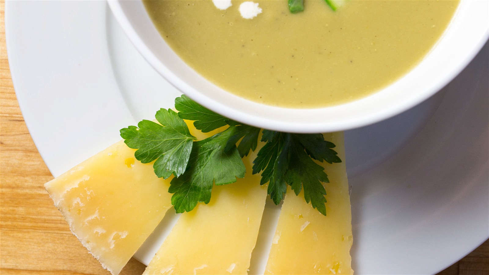 Image of Asparagus Soup Recipe with Aged Sheep Milk Cheese 