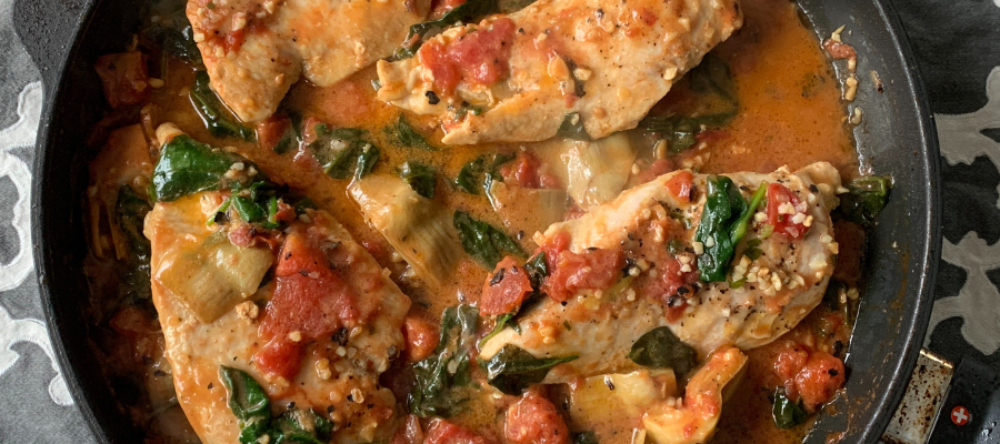 Creamy Chicken with Tomatoes and Spinach