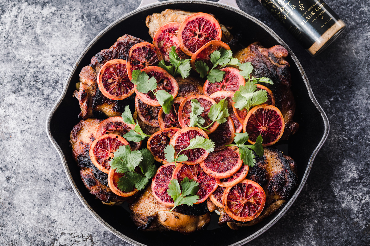 Cumin & Blood Orange Chicken Thighs