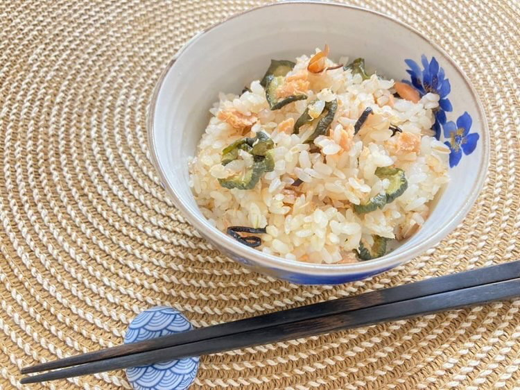 乾燥きゅうりの炊き込みご飯