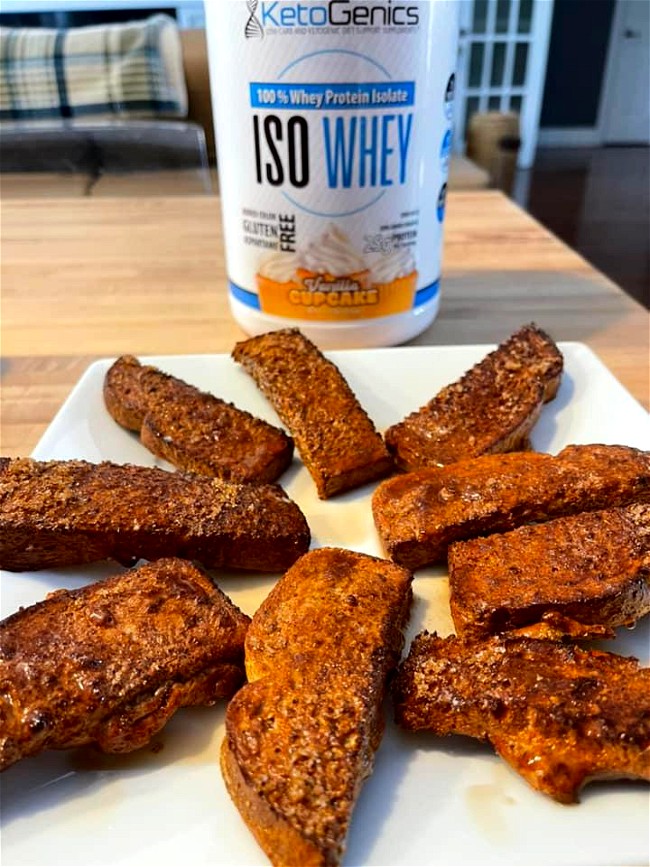 Image of Keto Air Fryer - Low Carb Protein French Toast Sticks: Ketogenics