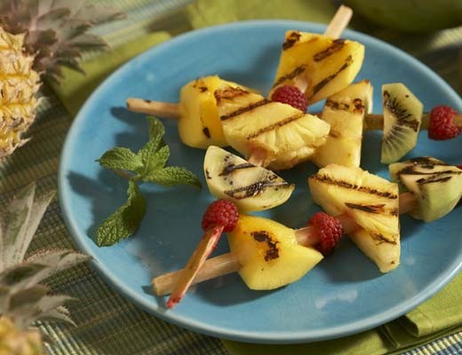 Image of Grilled Fruit Kabobs on Sugar Cane Swizzle Sticks