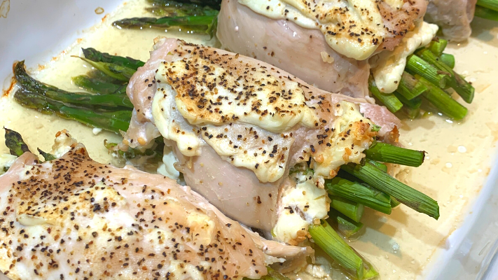 Image of Creamy Asparagus and Chicken Roulade