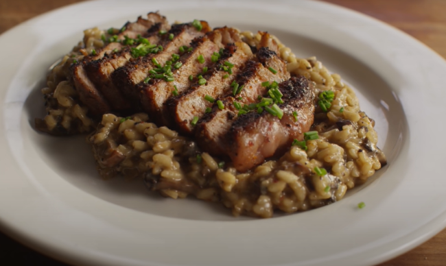 Image of Strip Steak with Mushroom Risotto