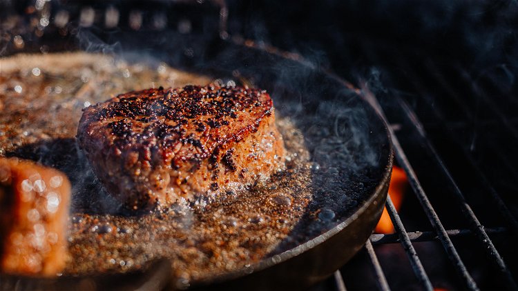 Image of Move filets to the side of grill or into a...