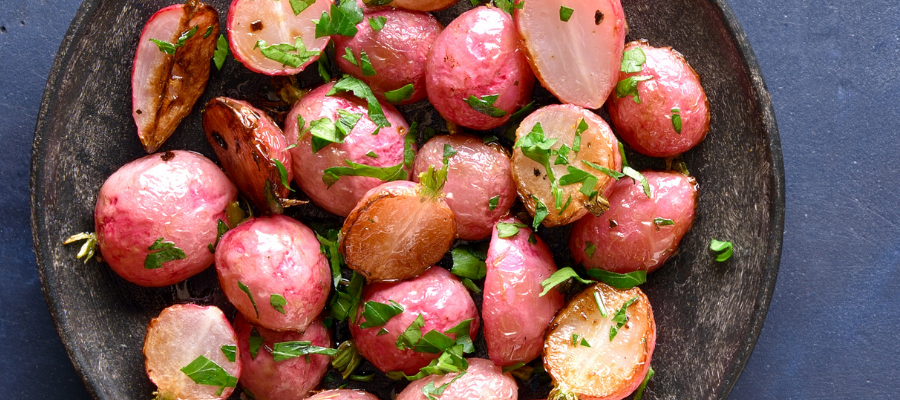 Lemon Dill Roasted Radishes