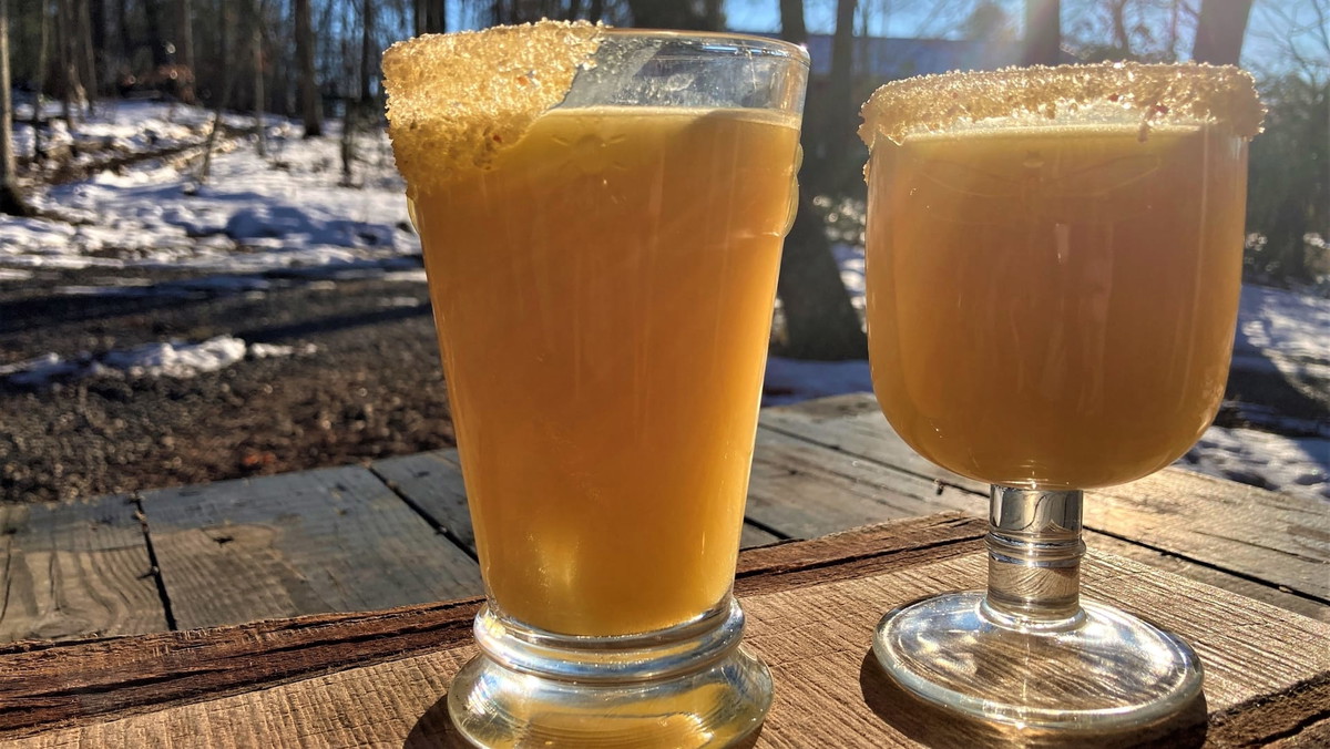 Pineapple Margarita with a Sweet & Spicy Sugar Rim
