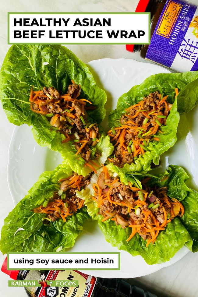 Image of Healthy Asian Lettuce Wrap with Beef and Hoisin Sauce