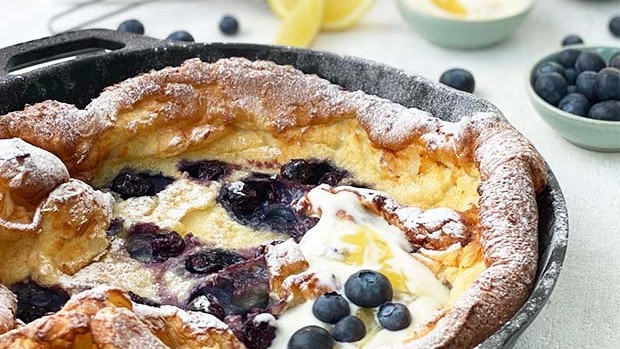 Image of Lemon and Blueberry Dutch Baby Pancake 