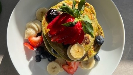 Image of  Matcha and Blueberry Pancakes 