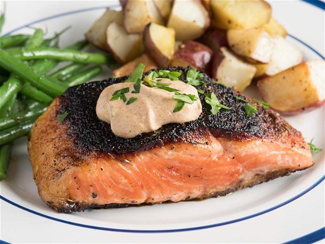 Image of Blackened Steelhead Trout with Remoulade Recipe