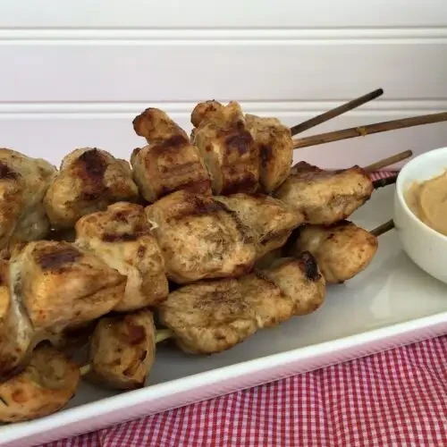 Image of Chicken Kebabs with Peanut Dipping Sauce