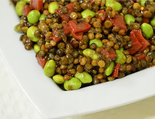 Image of Lentil and Edamame (Soybeans) Salad