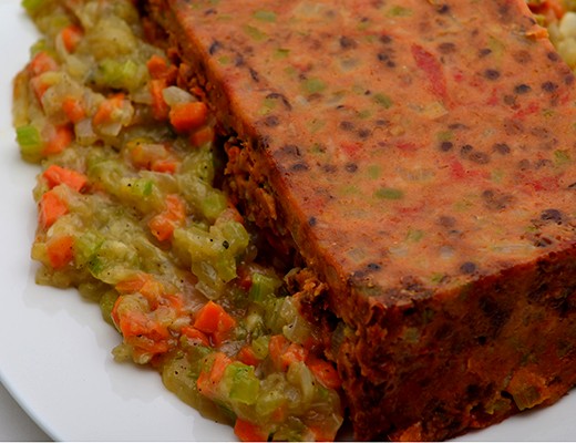 Image of Lentil Loaf with Vegetable Sauce