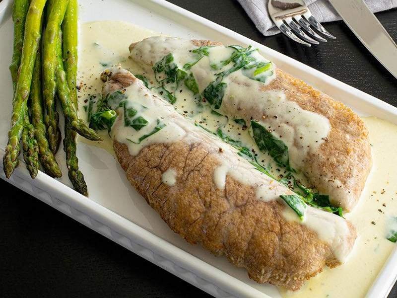 Butter-Poached Shad Roe Recipe with Spinach Cream Sauce