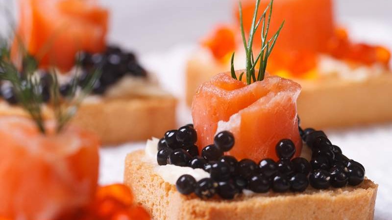 Caviar &amp; Smoked Salmon Canapés Recipe-image