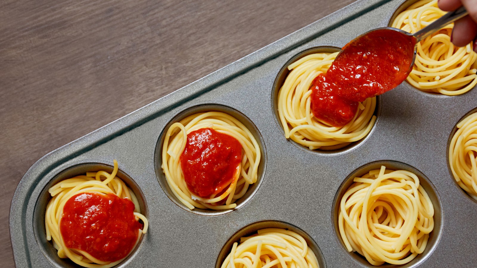 Image of Muffin Tin Spaghetti & Meatballs
