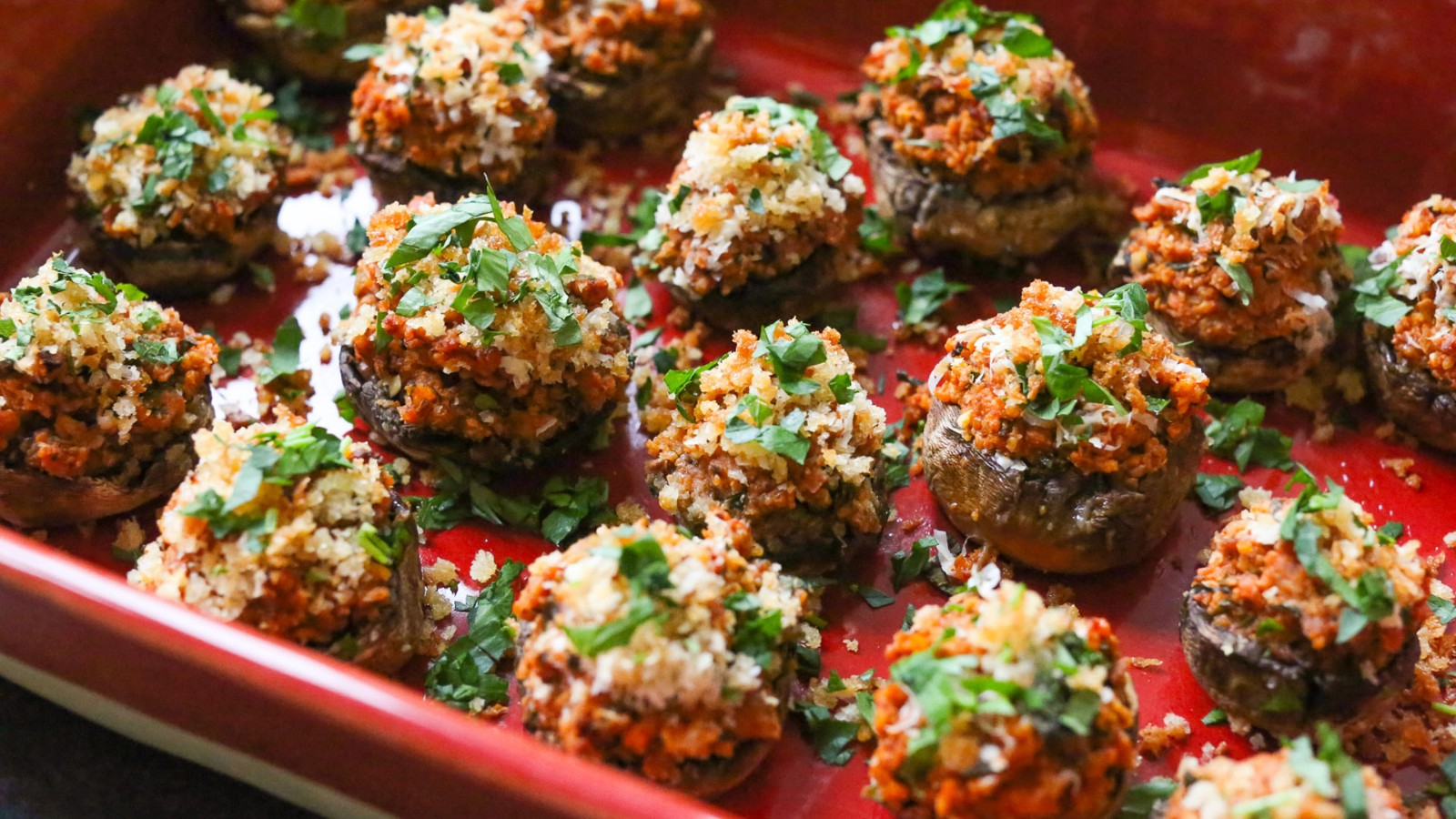 Image of Serena Wolf's Italian Sausage and Herb Stuffed Mushrooms