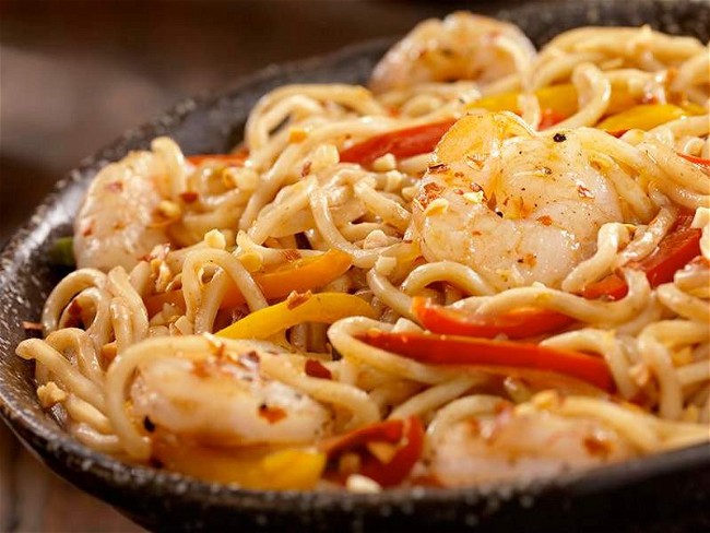Image of Chinese New Year: Long Life Noodles with Shrimp Recipe