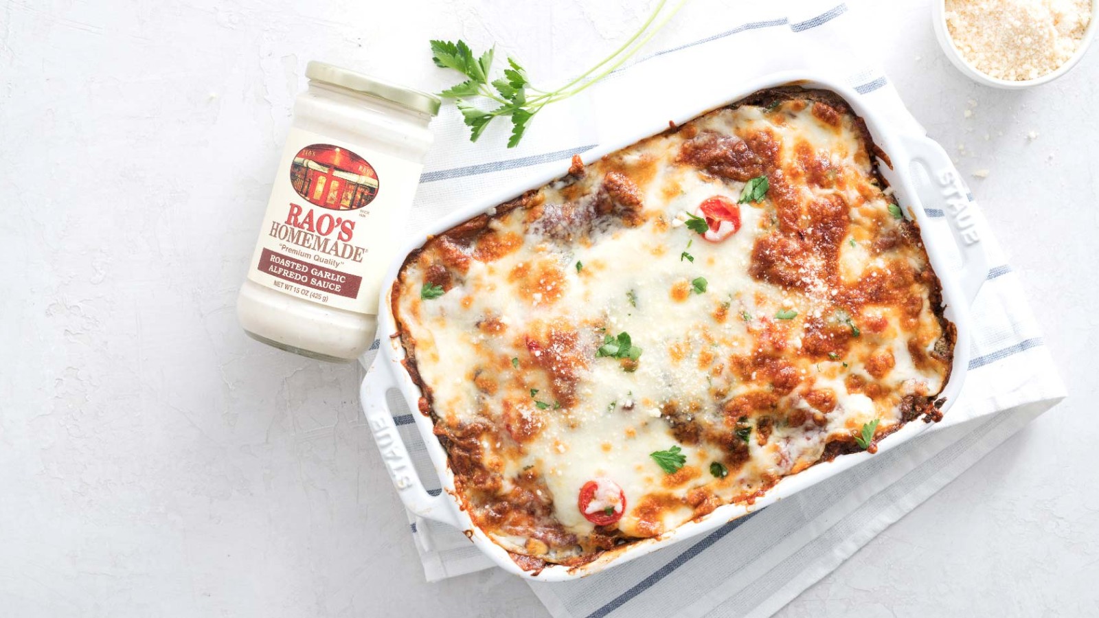 Image of White Lasagna with Roasted Garlic Alfredo Sauce