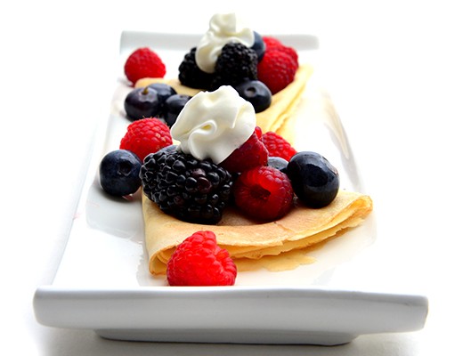 Image of Macerated Mangosteen and Berry Crepes