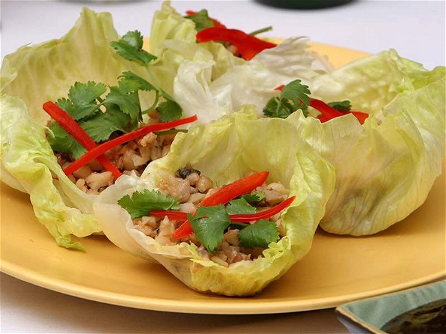 Image of Chinese New Year: Seafood Lettuce Cups Recipe