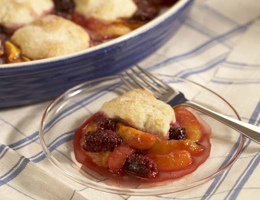 Image of White Nectarine and Blackberry Cobbler