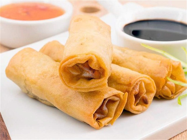 Image of Chinese New Year: Shrimp and Vegetable Spring Rolls Recipe
