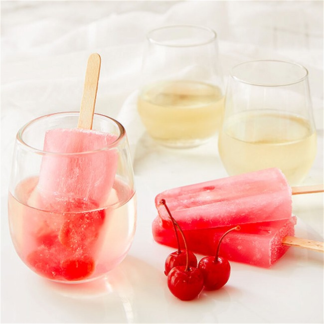 Image of Cherry Prosecco Popsicles