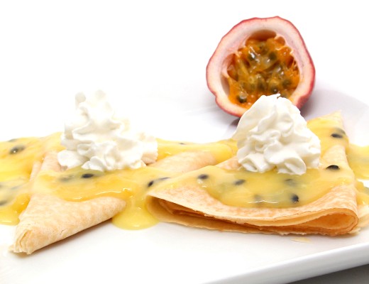 Image of Crepes with Passion Fruit Sauce