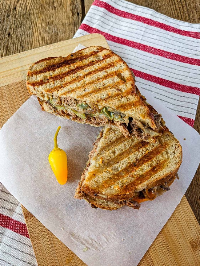 Image of Toasted Beef and Mushroom Panini